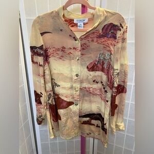 Citron Red and Cream Silk Shirt